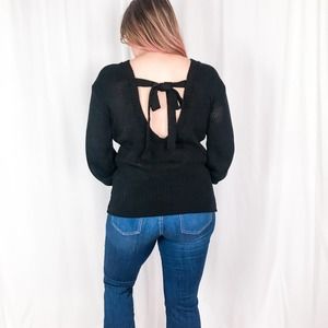 TU NWT Black Tie Back Sweater Size Large